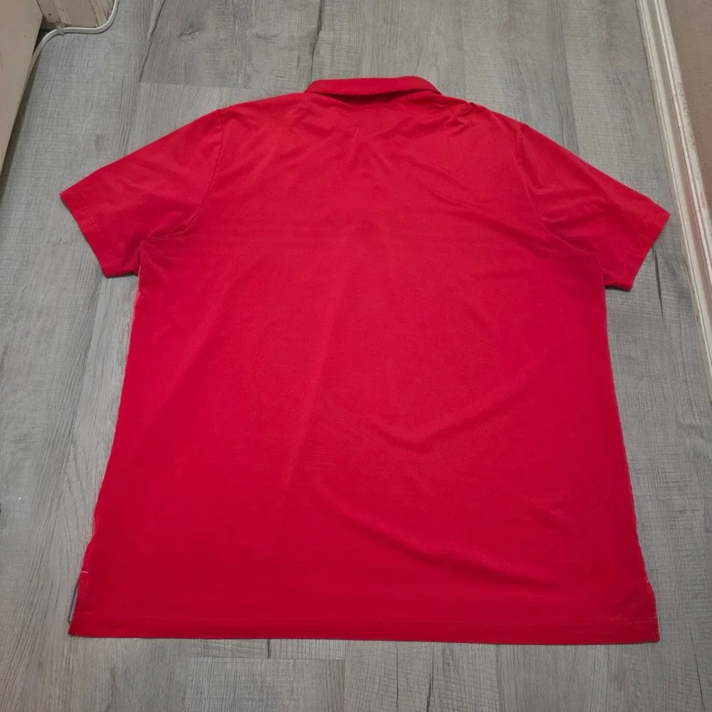 Lot of 2 Adidas Mens Performance Golf Polo Shirt‎ Size 2XL Red Shiny Dazzle Soft